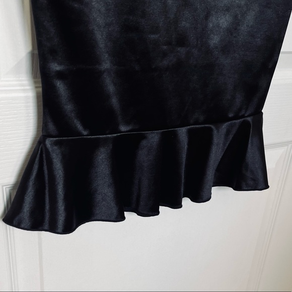 NWOT AX Paris satin one shoulder cut out maxi dress in black - Picture 9 of 13